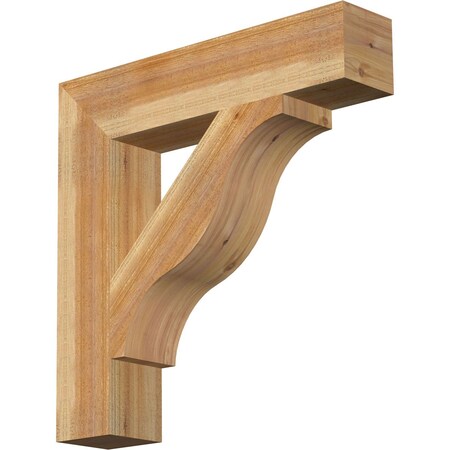 Ekena Millwork Funston Block Rough Sawn Bracket, Western Red Cedar, 6"W x 30"D x 30"H BKT06X30X30FST05RWR